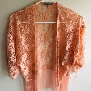 Oversized pink floral print cardigan